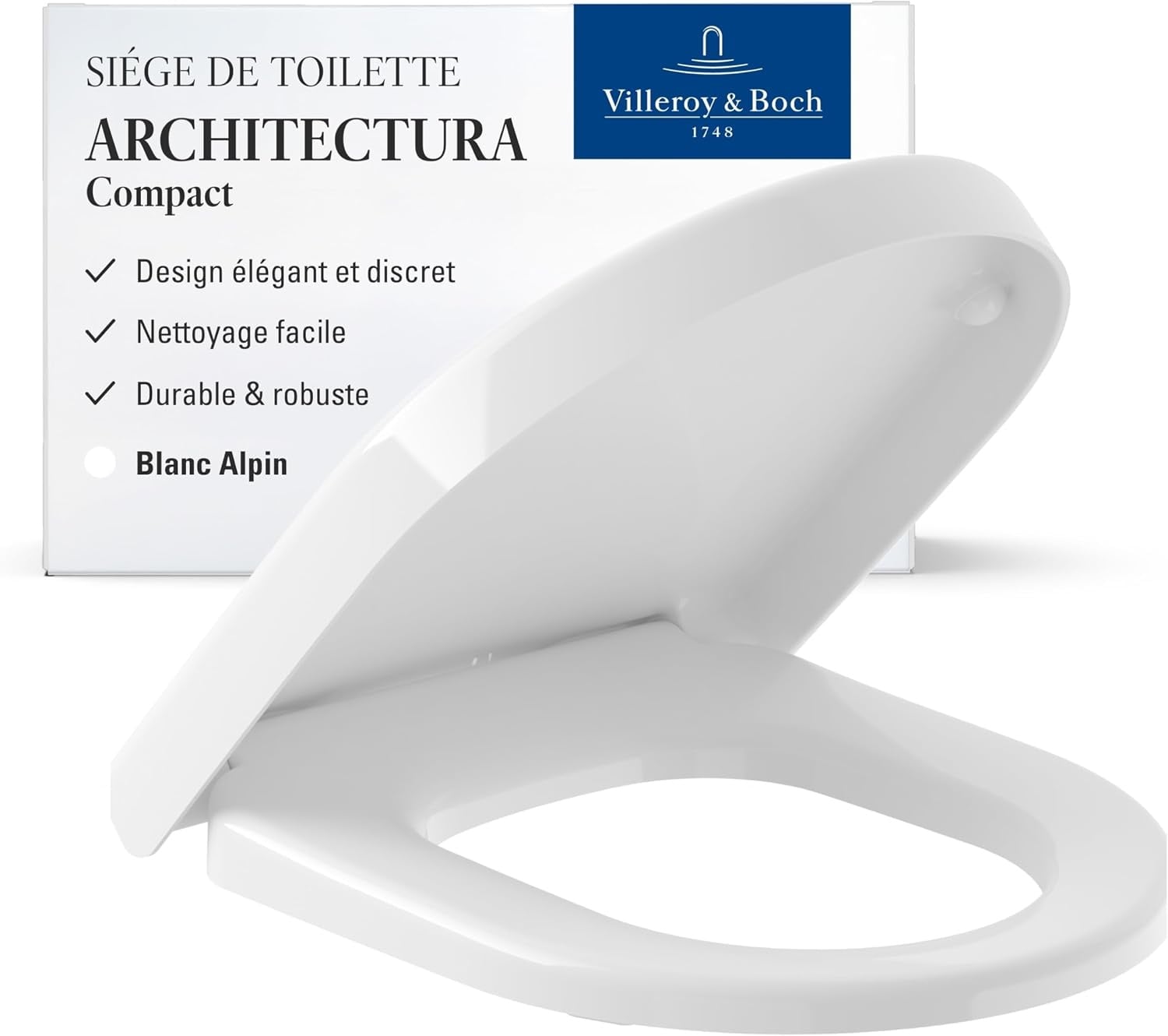 Abattant WC Rectangulaire Duroplast - Blanc - 34% de remise