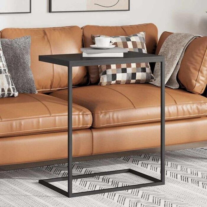 Table d'appoint en C noire 55x35x66 cm - 32% de remise
