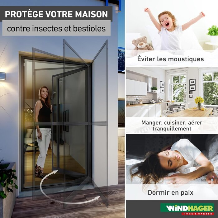 Porte moustiquaire pivotante 100x210 cm anthracite - 34% de remise
