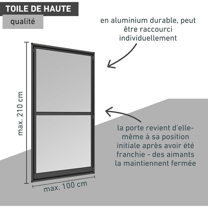 Porte moustiquaire pivotante 100x210 cm anthracite - 34% de remise
