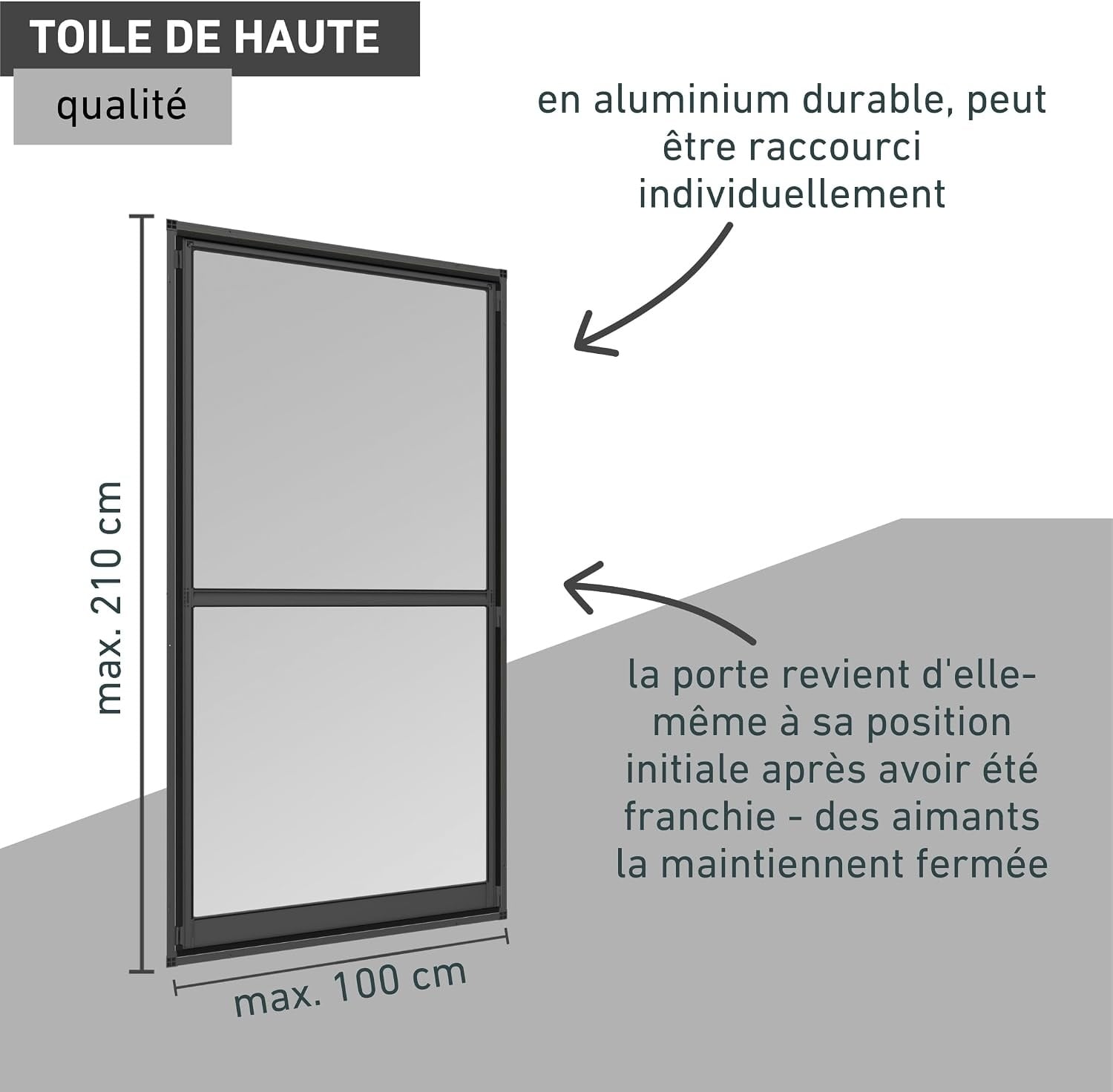 Porte moustiquaire pivotante 100x210 cm anthracite - 34% de remise