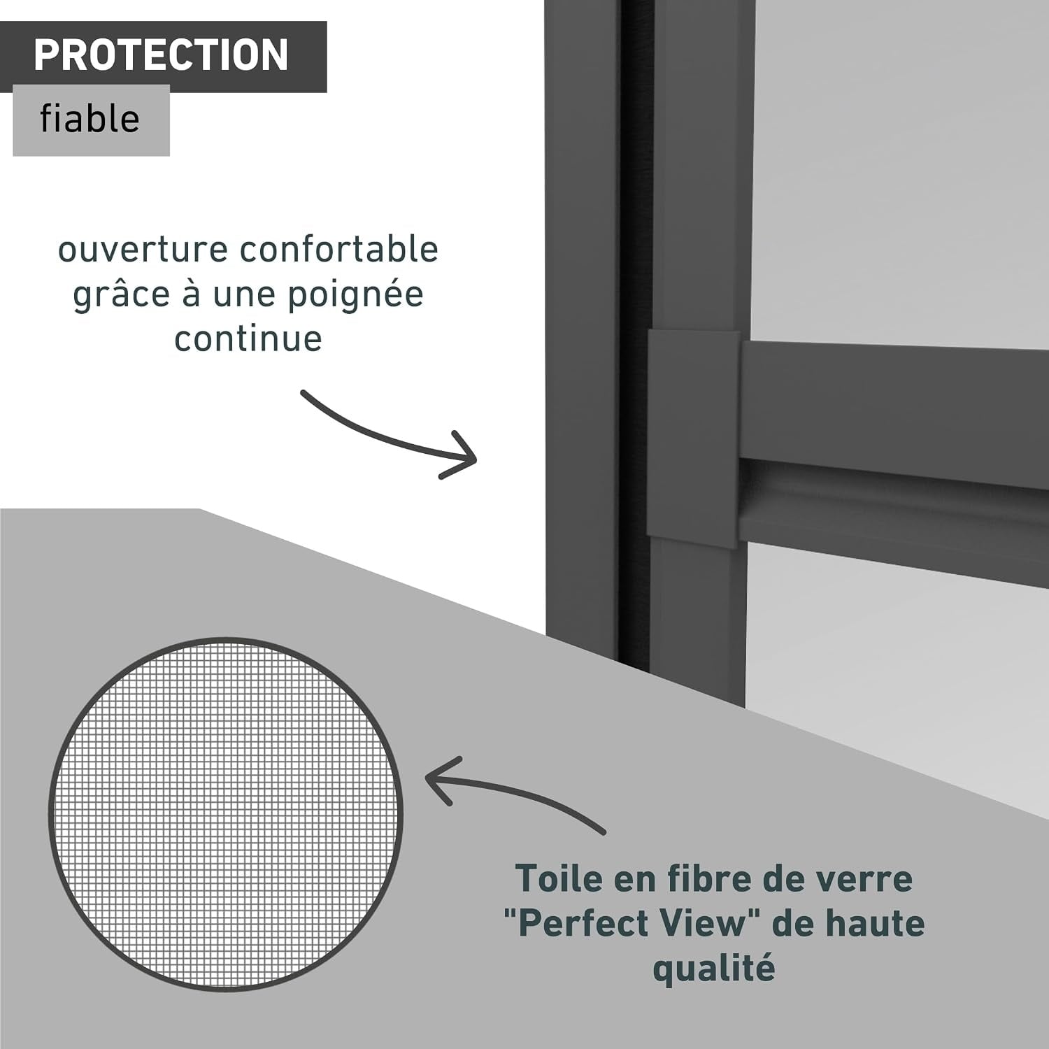 Porte moustiquaire pivotante 100x210 cm anthracite - 34% de remise