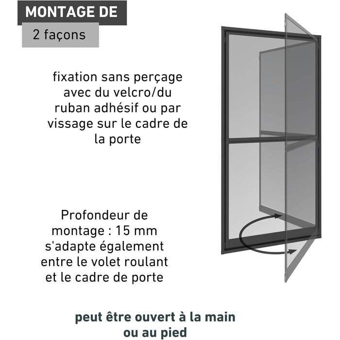 Porte moustiquaire pivotante 100x210 cm anthracite - 34% de remise