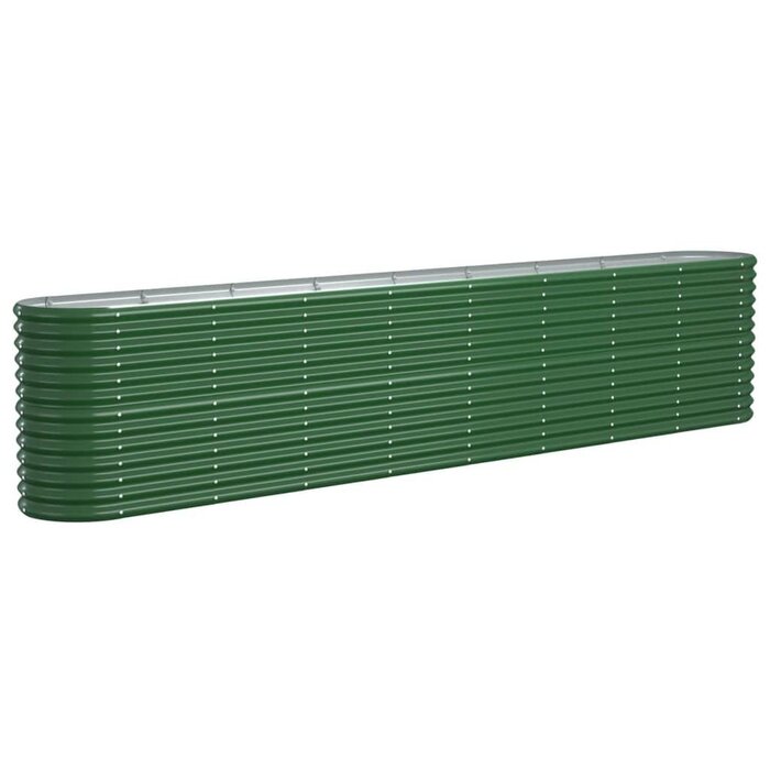 Jardinière surélevée ovale acier vert 332x40x68 cm - 34% de remise