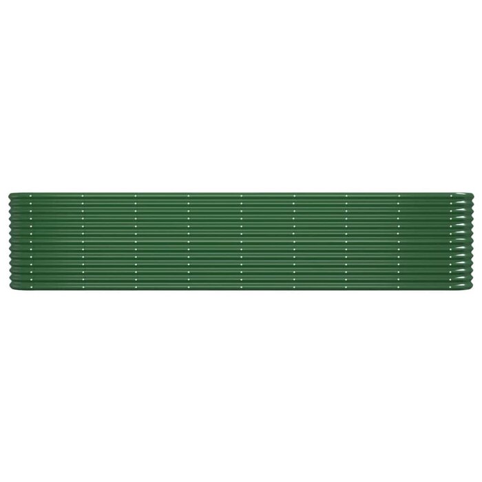 Jardinière surélevée ovale acier vert 332x40x68 cm - 34% de remise