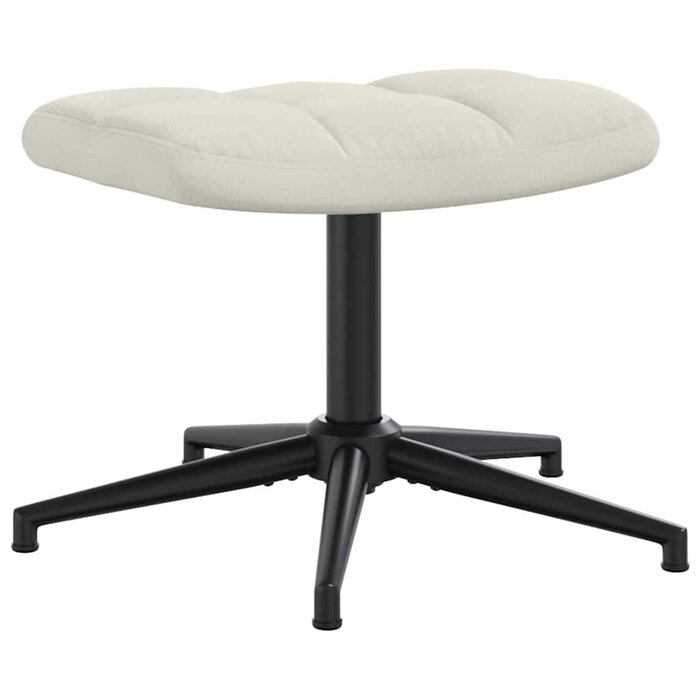 Fauteuil relax en velours crème avec repose-pieds - 34% de remise