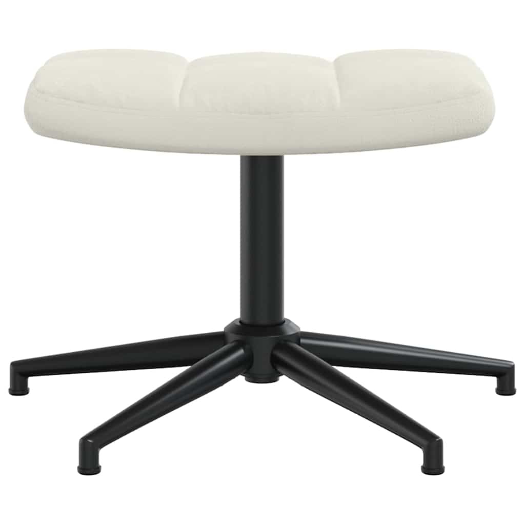 Fauteuil relax en velours crème avec repose-pieds - 34% de remise