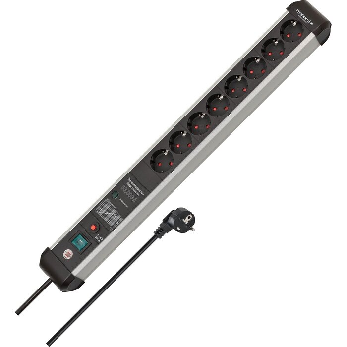 Multiprise 8 prises alu 3m - 34% de remise - Noir - Taille S