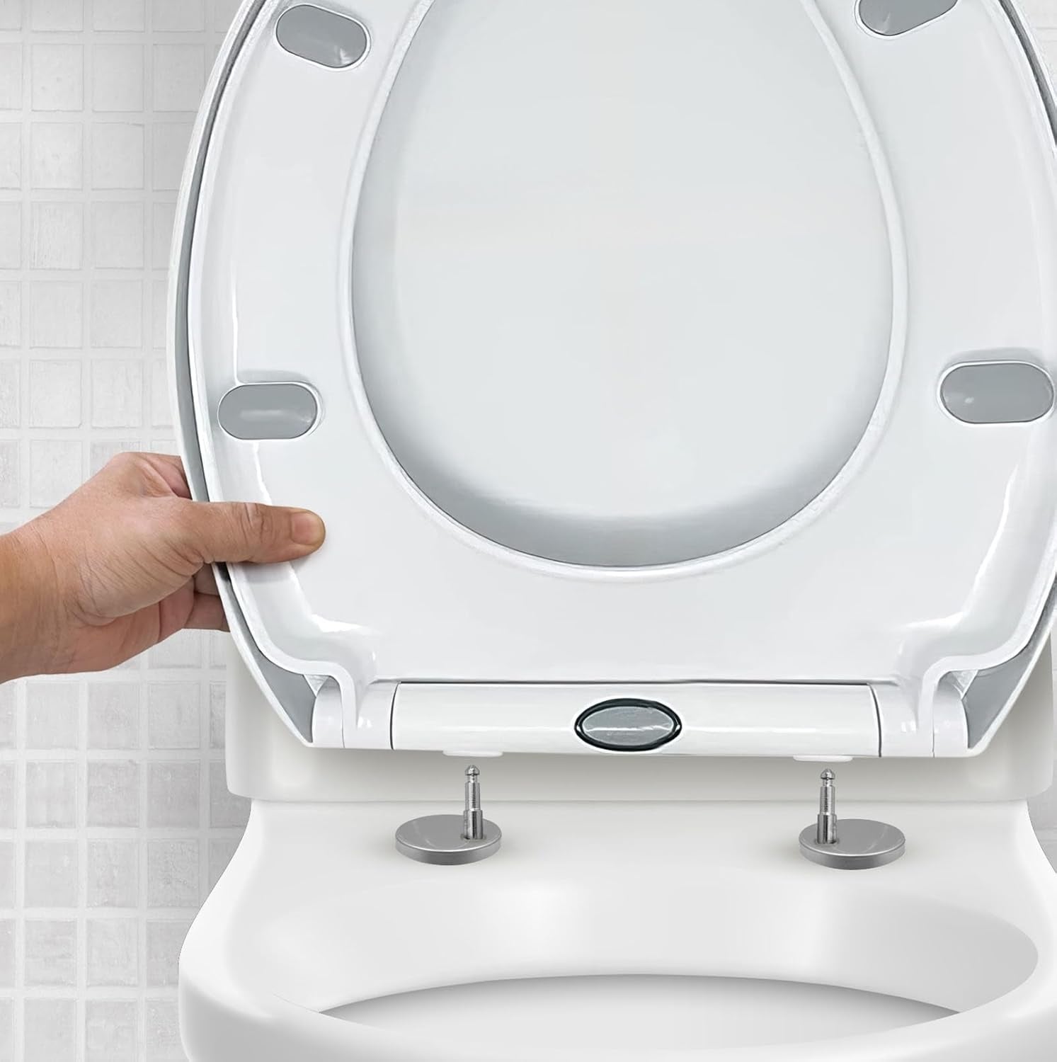 Abattant WC Ovale Frein de Chute Universel - Blanc - 30% de remise