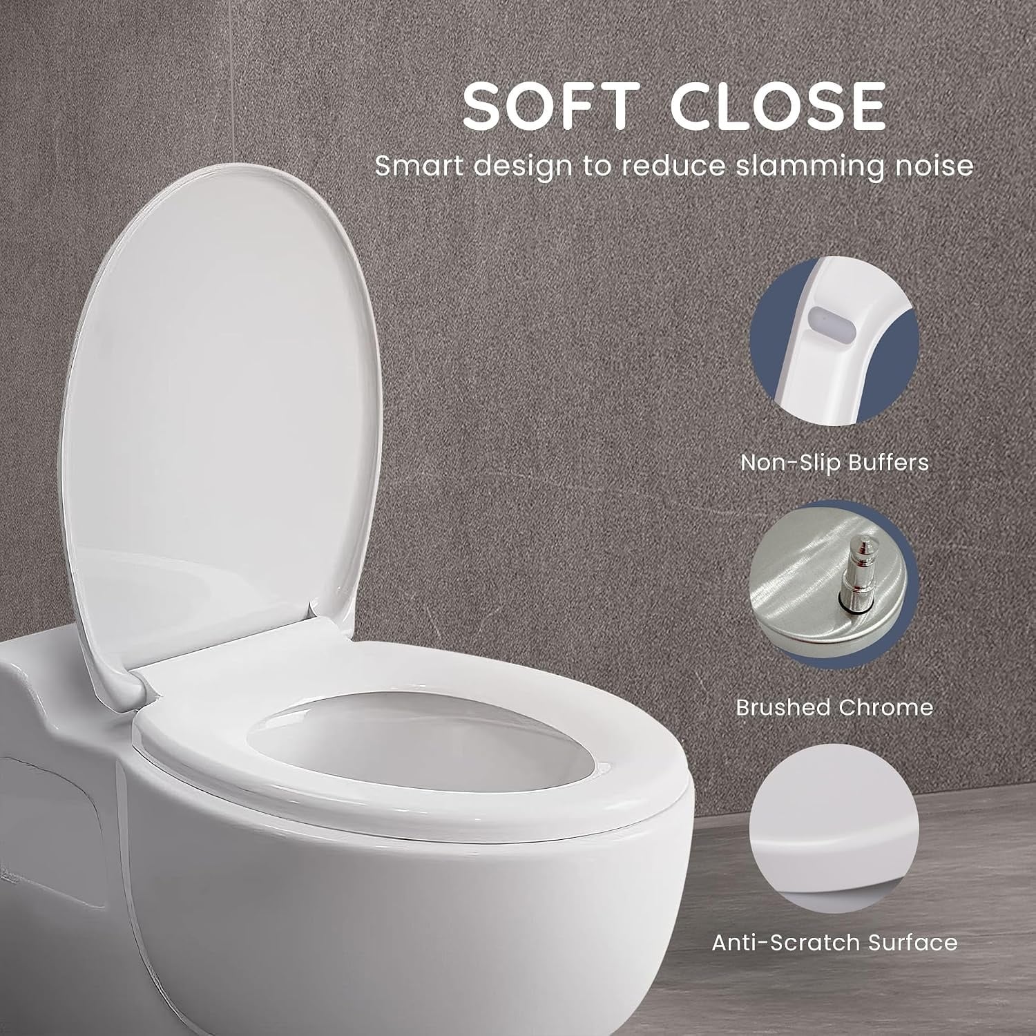 Abattant WC Ovale Frein de Chute Universel - Blanc - 30% de remise