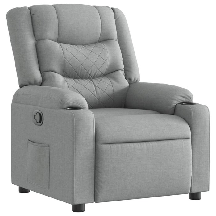 Fauteuil relax inclinable gris avec porte-gobelets - 29% de remise