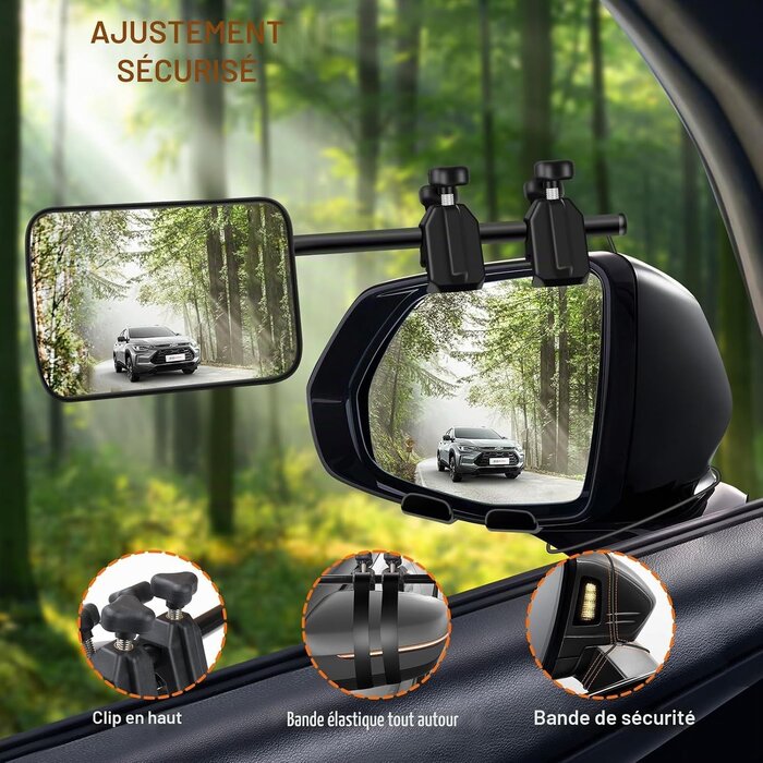 Rétroviseurs additionnels caravane universels - 32% de remise - Lot de 2