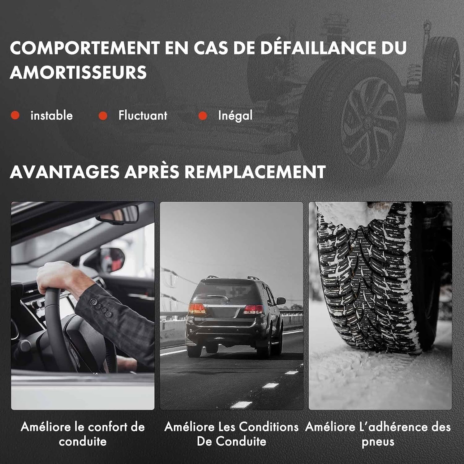 2 Amortisseurs avant pour Mercedes Classe E et CLS - 34% de remise