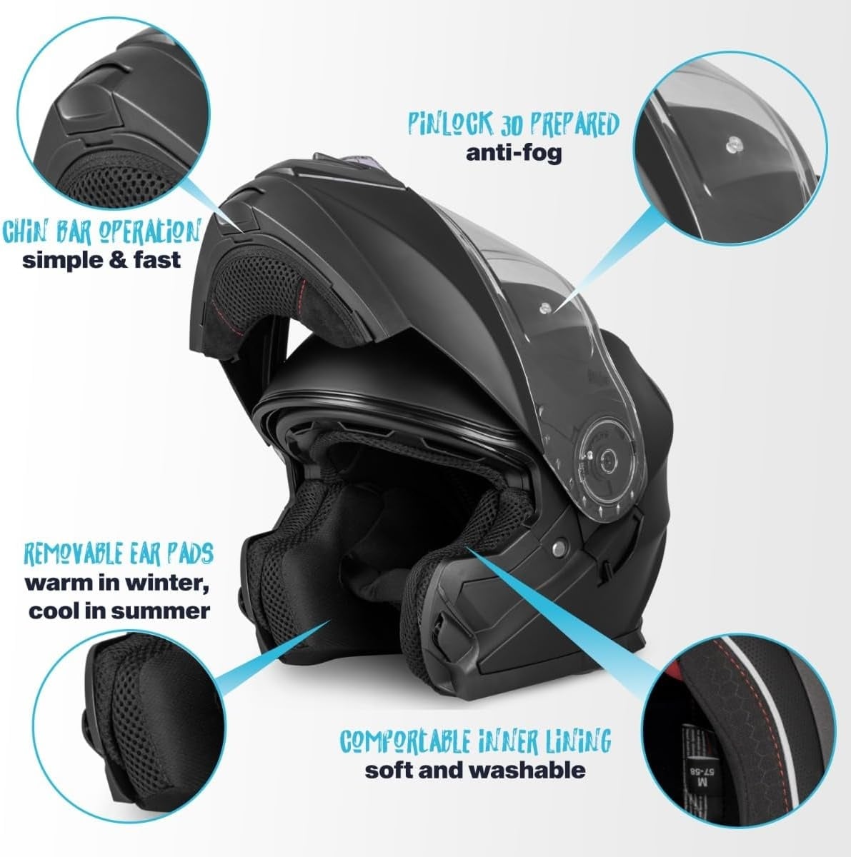 Casque Modulable Noir Mat ECE 22.06 - 34% de remise