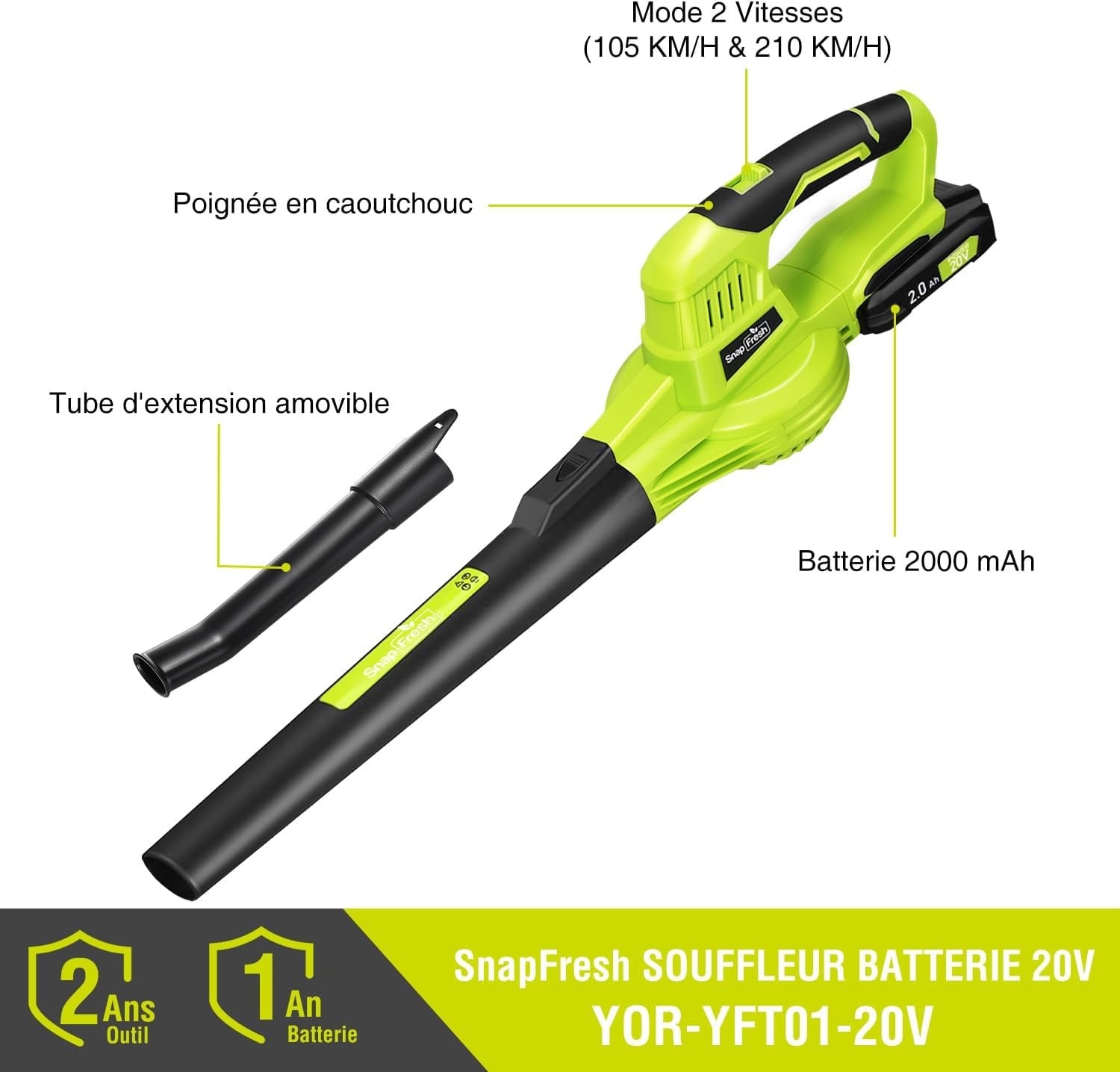 Souffleur de feuilles sans fil 20V 209 km/h - Ultra-léger - 34% de remise