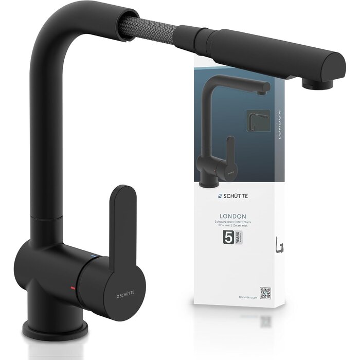 Mitigeur de cuisine avec douchette, noir mat - 34% de remise