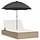 Bain de soleil 2 places avec parasol - Beige - 35% de remise