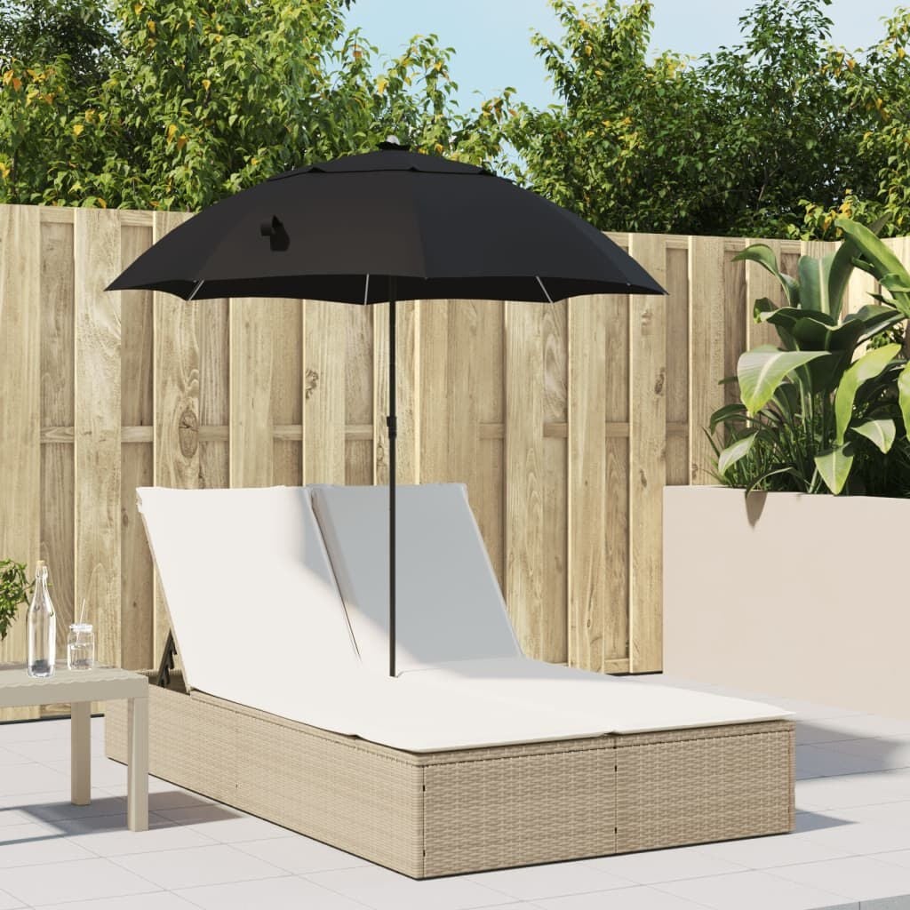 Bain de soleil 2 places avec parasol - Beige - 35% de remise