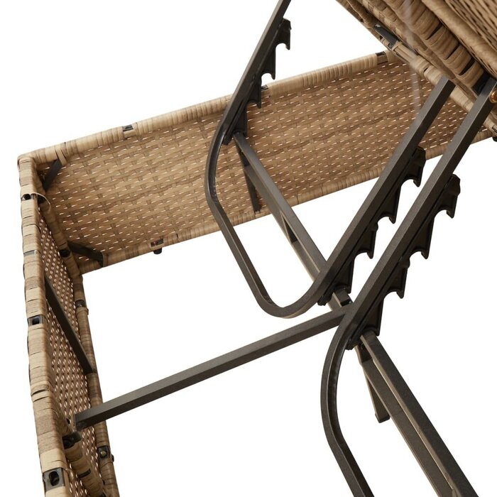 Bain de soleil 2 places avec parasol - Beige - 35% de remise