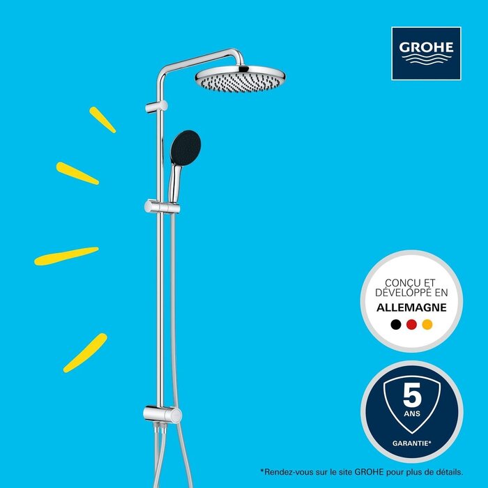 Système de douche 250 mm chrome L - 35% de remise