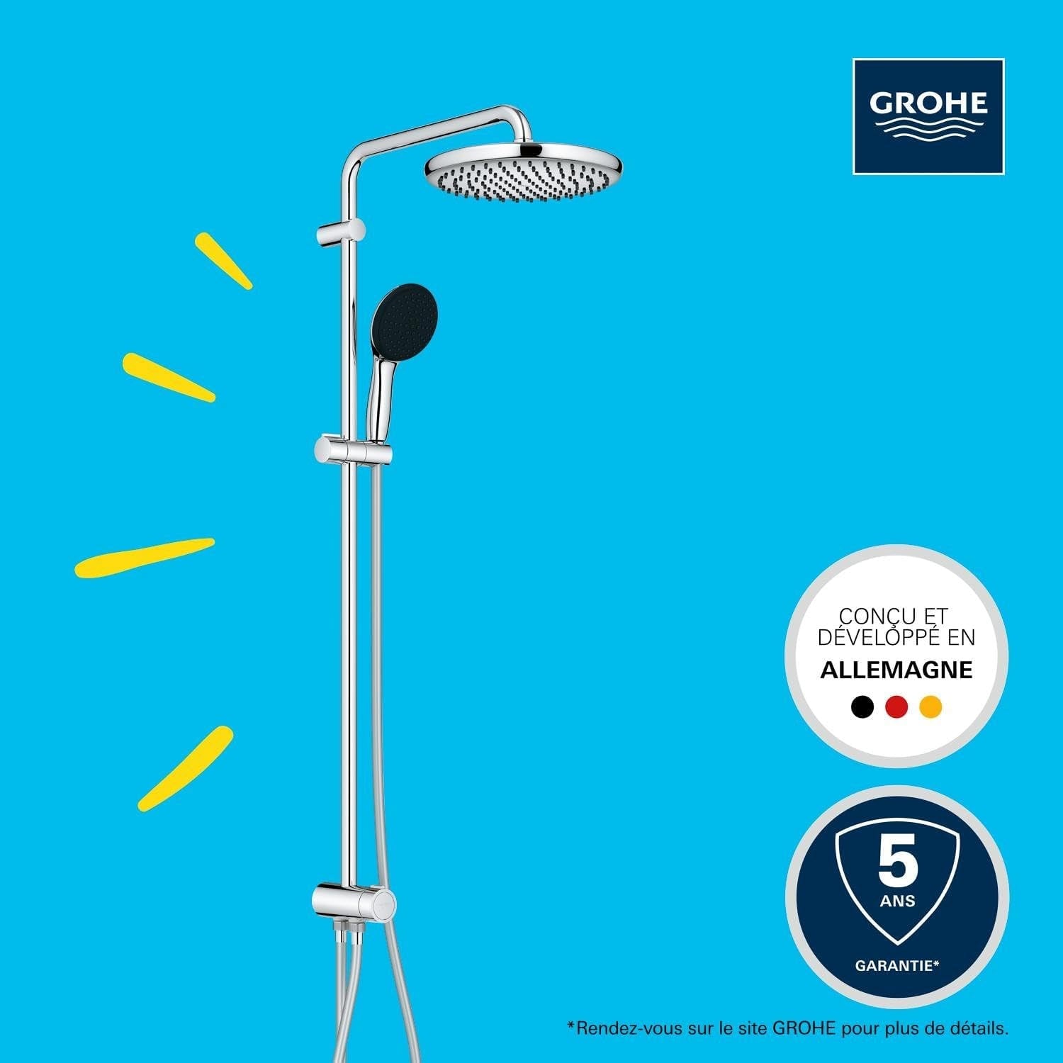 Système de douche 250 mm chrome L - 35% de remise