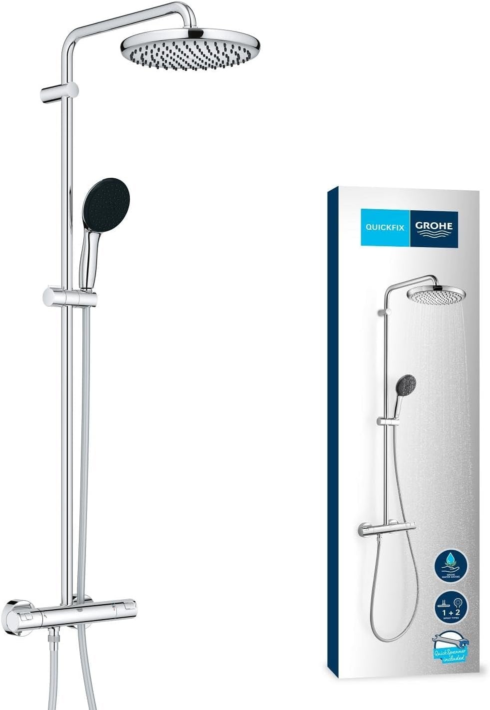 Système de douche 250 mm chrome L - 35% de remise
