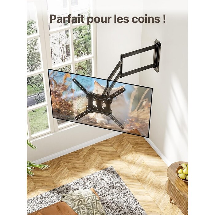 Support mural TV articulé 23-65 pouces bras 946 mm - 34% de remise