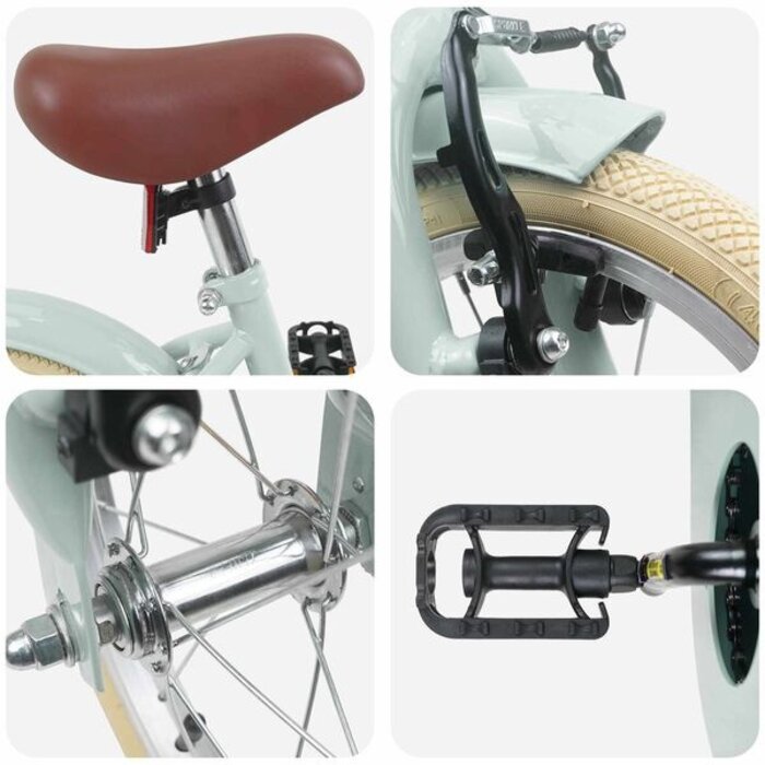 Vélo Enfant 14 Pouces Vert Clair 3-5 Ans - 35% de remise