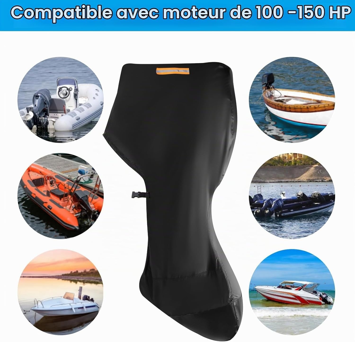 Housse Moteur Hors-Bord 100-150 CV - Oxford 420D - 32% de remise