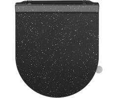 Abattant WC forme D marbre noir, Soft-close - 44% de remise