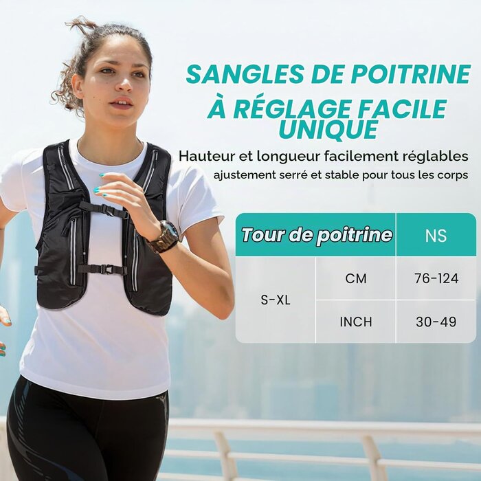 Gilet de trail running avec flasque 500ml - Noir - 31% de remise