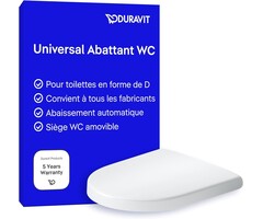 Abattant WC forme D Softclose 432x374 mm - Duroplast - 45% de remise