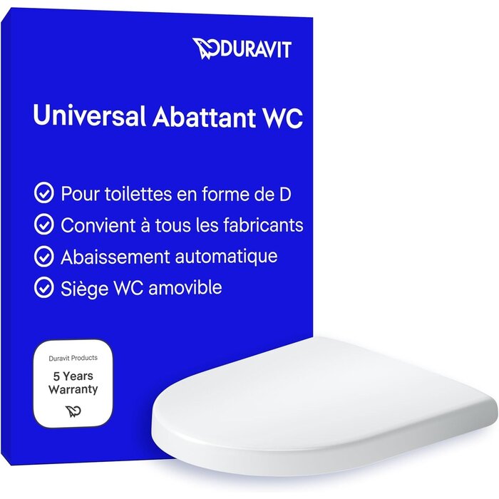 Abattant WC en forme de D Softclose Blanc - 33% de remise