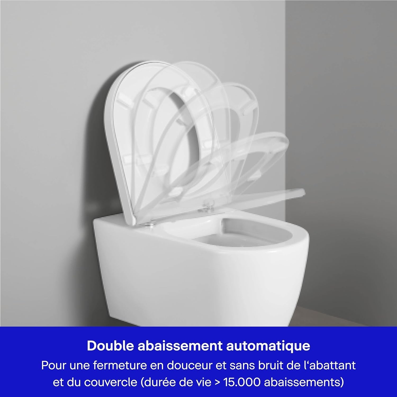 Abattant WC en forme de D Softclose Blanc - 33% de remise