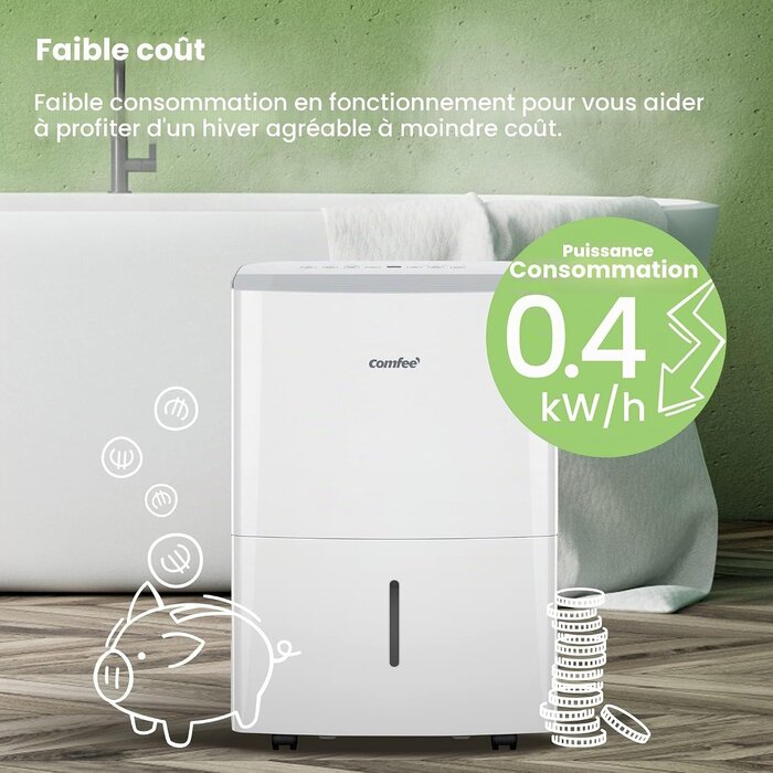Déshumidificateur intelligent 16L 32m² Wi-Fi - 35% de remise