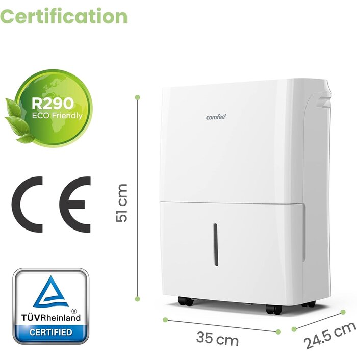 Déshumidificateur intelligent 16L 32m² Wi-Fi - 35% de remise