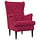 Fauteuil en velours rouge vin - 35% de remise
