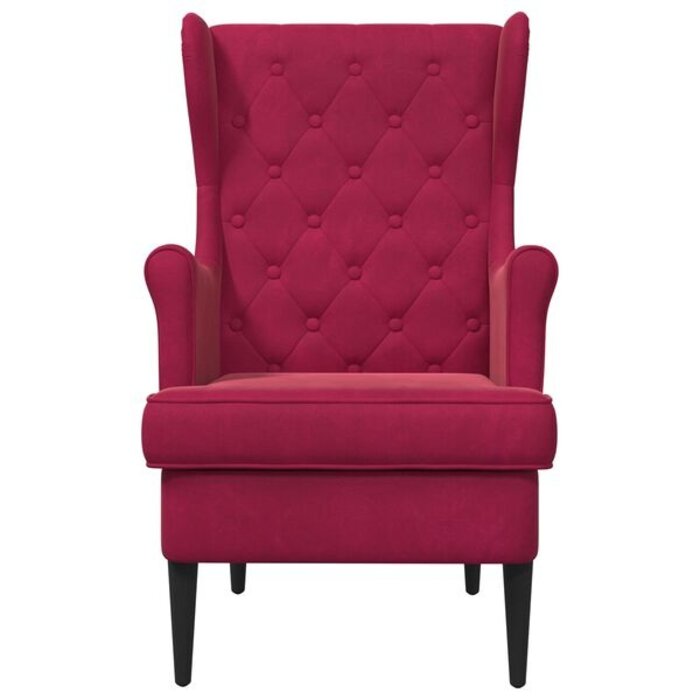 Fauteuil en velours rouge vin - 35% de remise
