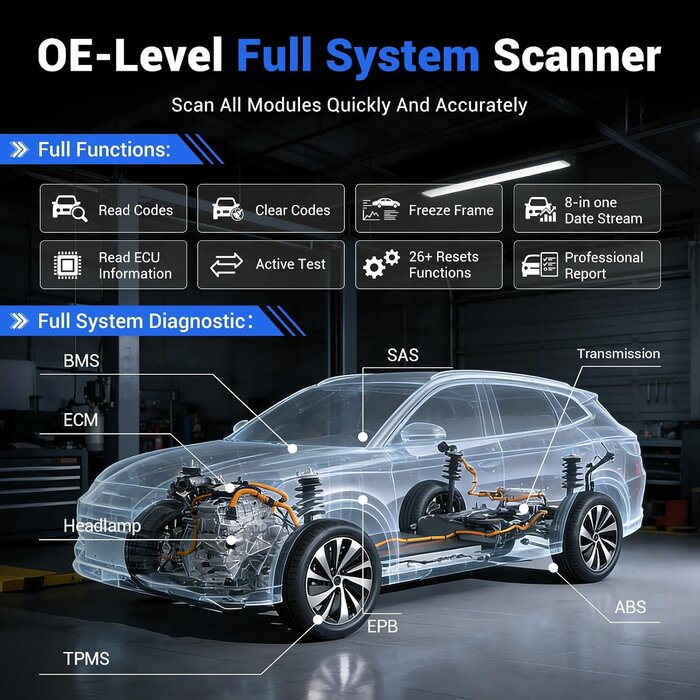 Scanner OBD2 bidirectionnel - 26 fonctions - 34% de remise