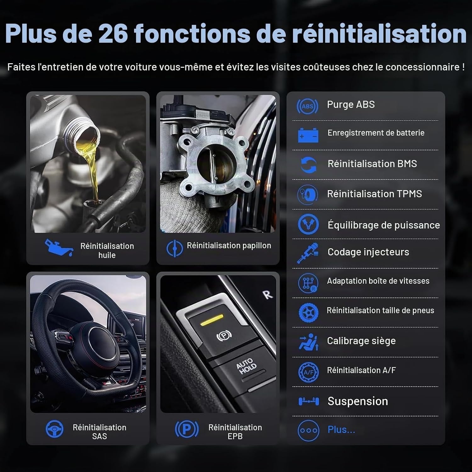 Scanner OBD2 bidirectionnel - 26 fonctions - 34% de remise