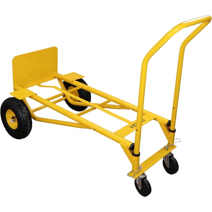 Chariot de transport multifonction 2 en 1 - Acier - Jaune - 34% de remise