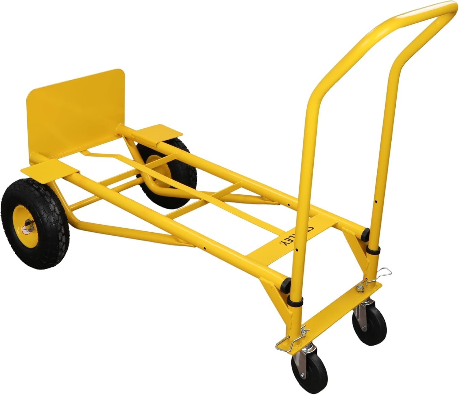 Chariot de transport multifonction 2 en 1 - Acier - Jaune - 34% de remise