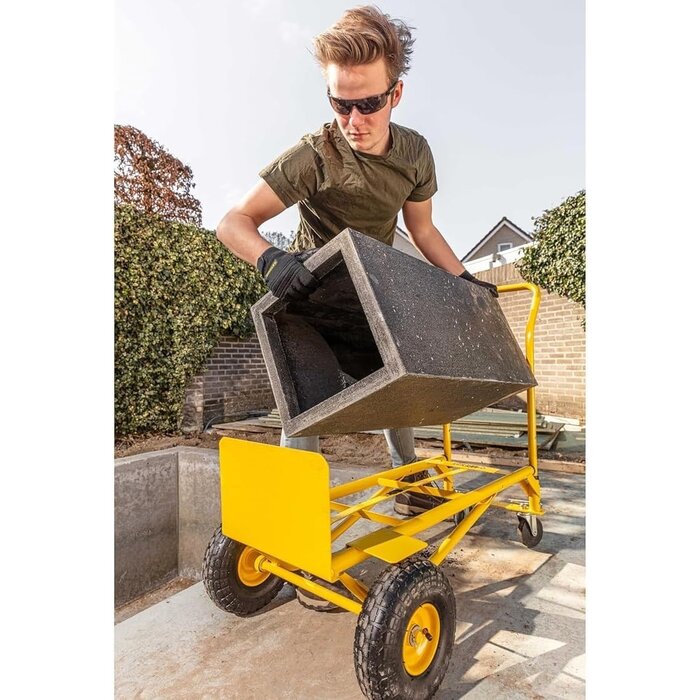 Chariot de transport multifonction 2 en 1 - Acier - Jaune - 34% de remise
