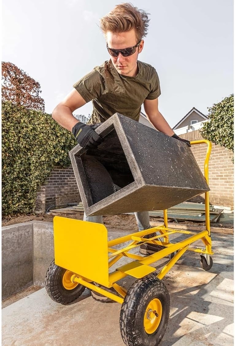 Chariot de transport multifonction 2 en 1 - Acier - Jaune - 34% de remise
