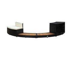 Vidaxl Entourage spa polyrotin noir - 289 x 124 cm - 47% de remise