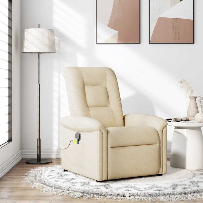 Fauteuil de massage inclinable crème - 35% de remise