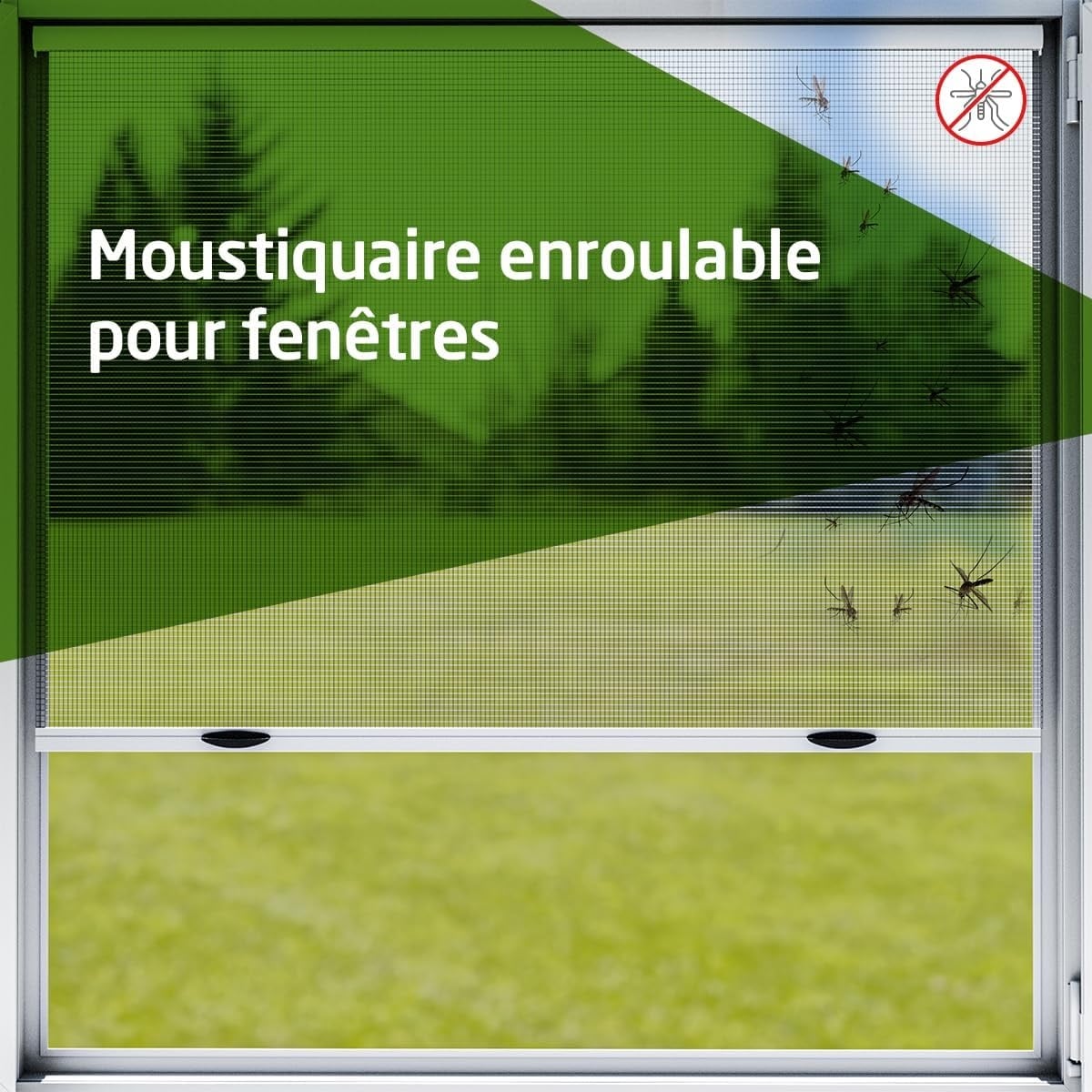 Moustiquaire enroulable 100x100 cm - Aluminium blanc - 33% de remise