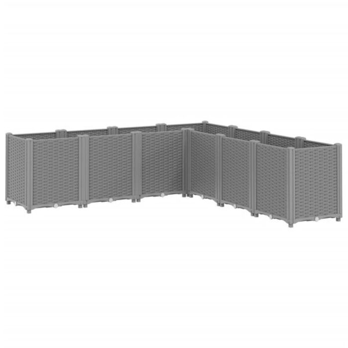 Jardinière modulaire grise 160x160x53 cm - 35% de remise