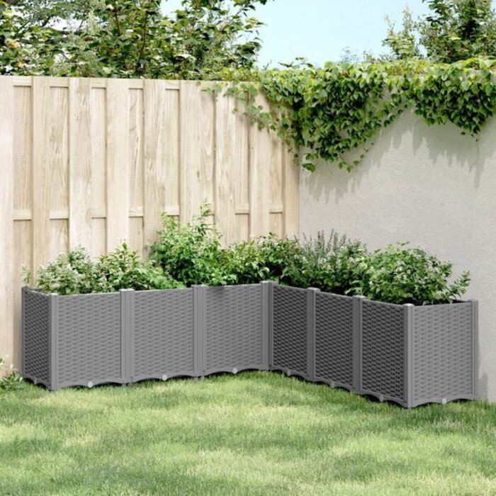Jardinière modulaire grise 160x160x53 cm - 35% de remise