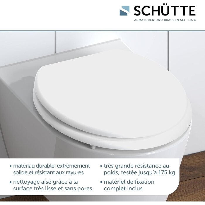 Abattant WC ovale en bois MDF blanc - 32% de remise